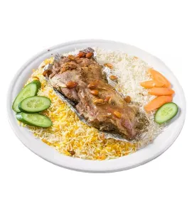 ذبيحة لحم حنيذ مع الرز