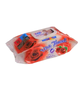 مناديل مبللة لارا للاطفال بالورد الاحمر 120قطعة