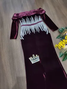 فستان سهر مخمل قطيفه