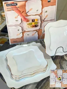 طقم  صحون مربع بورسلان