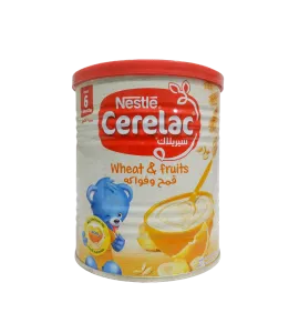 غذاء اطفال نستله سيريلاك قمح و فواكة 400جم علبه