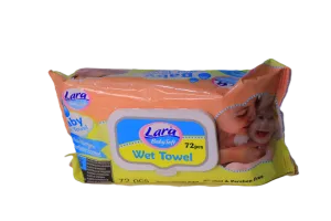 مناديل مبللة لارا للاطفال سفت صغير 72 قطعة