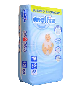 حفاظات اطفال مولفكس بانتس  رقم ( 3 ) 58 حبه