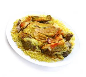 لحم مندي مع الرز
