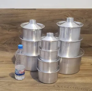 طقم قدور معدن مغطاء