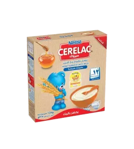 غذاء اطفال نستله سيريلاك بالعسل قمح مع اللبن 125جم باكت