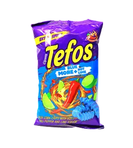 رقائق الذرة تيفوس بنكهة الفلفل الحار والليمون ازرق 50 جم